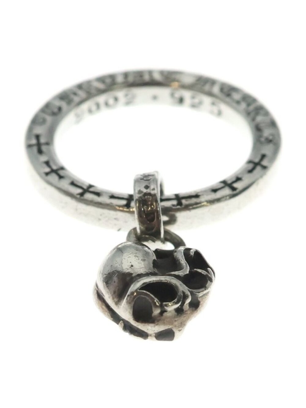 Chrome Hearts Ntfl Wntfl Heart Motif Ring Silver